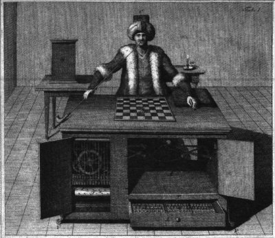 Eine zeitgen�ssische Gravur des Maelzelschen Schachautomaten